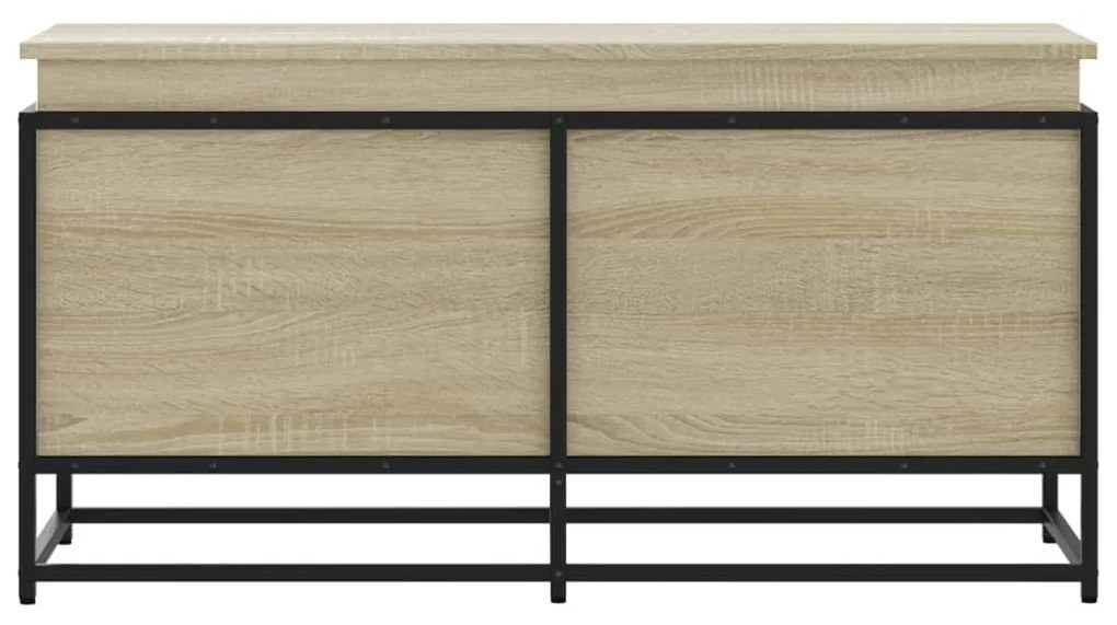 sonoma tölgy szerelt fa tárolóláda fedéllel 100x40x51,5 cm