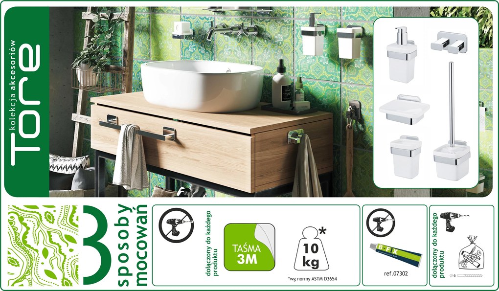 BISK Erga Tore, 1 horgos törülközőtartó, króm, ERG-07819