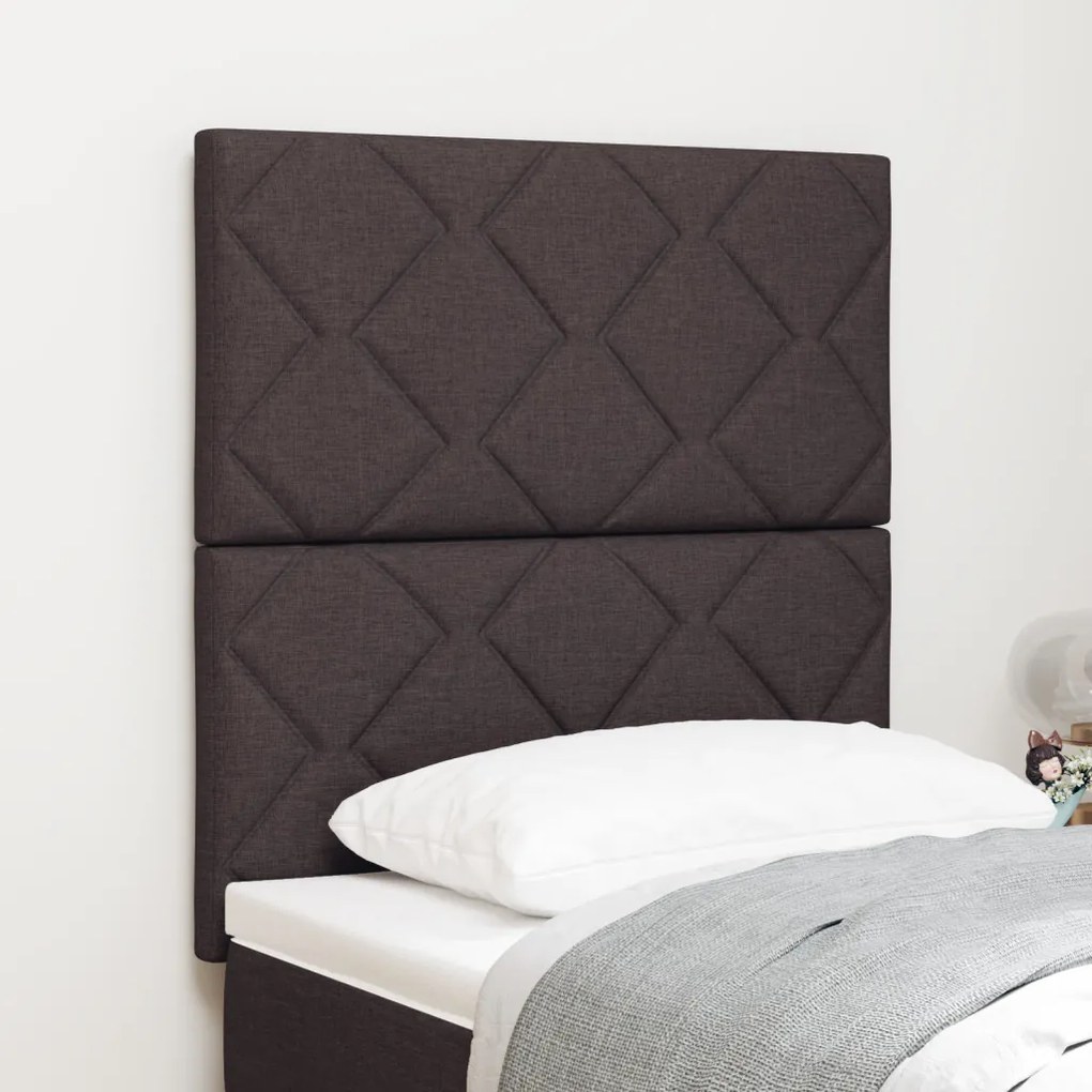 LED Fejtámla Gyémánt Blokk Mintázat Sötétbarna 80 cm Szövet