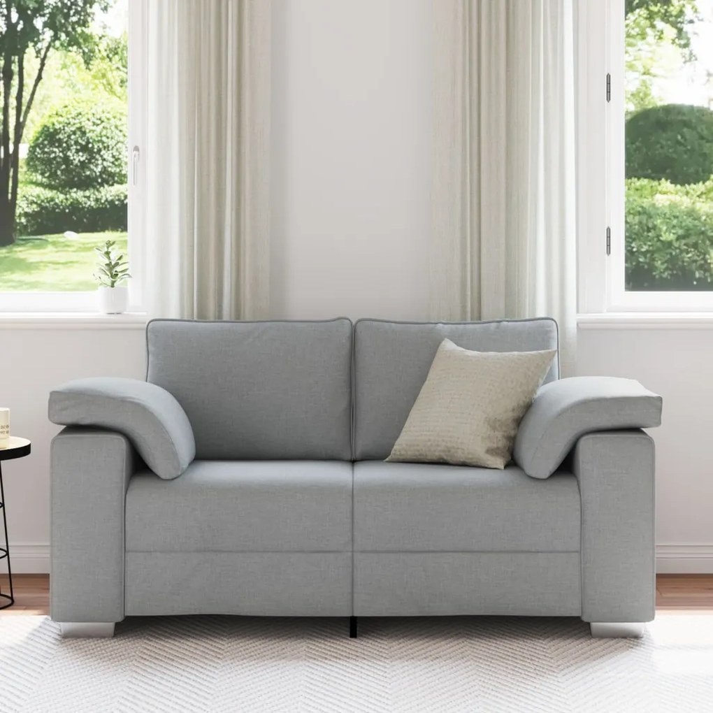 Kétfős kanapé Világosszürke 120 cm Textil