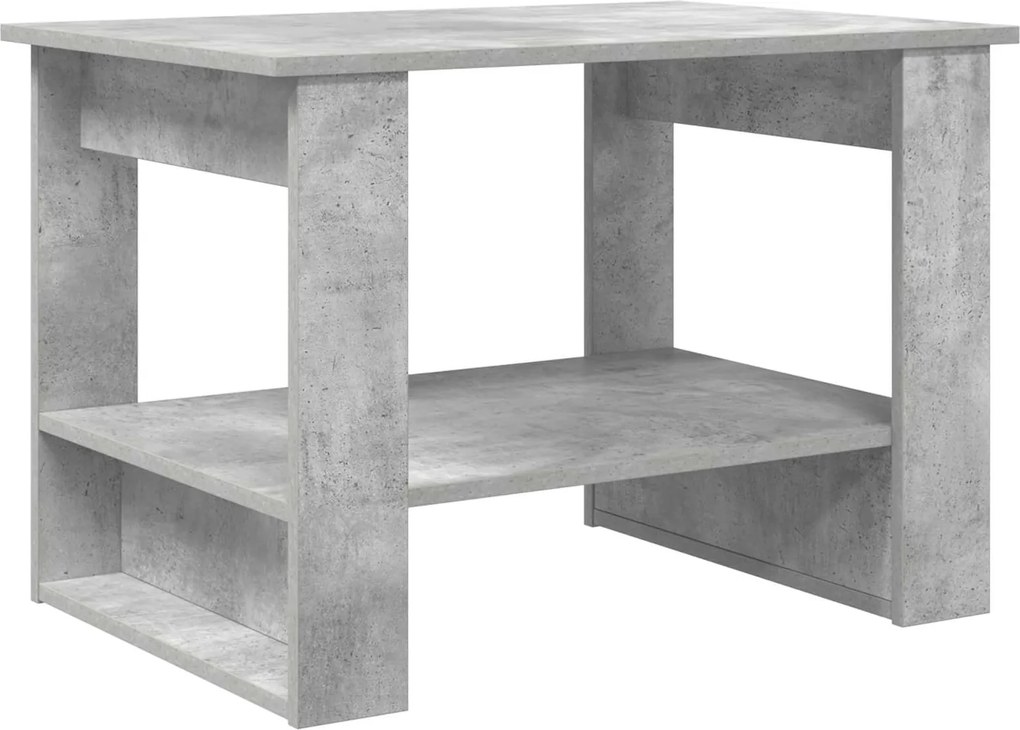vidaXL Dohányzóasztal Beton Szürke 72 x 50 x 50 cm Faanyag