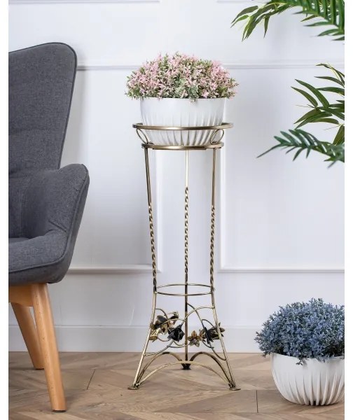 Virágállvány 72x28 cm arany