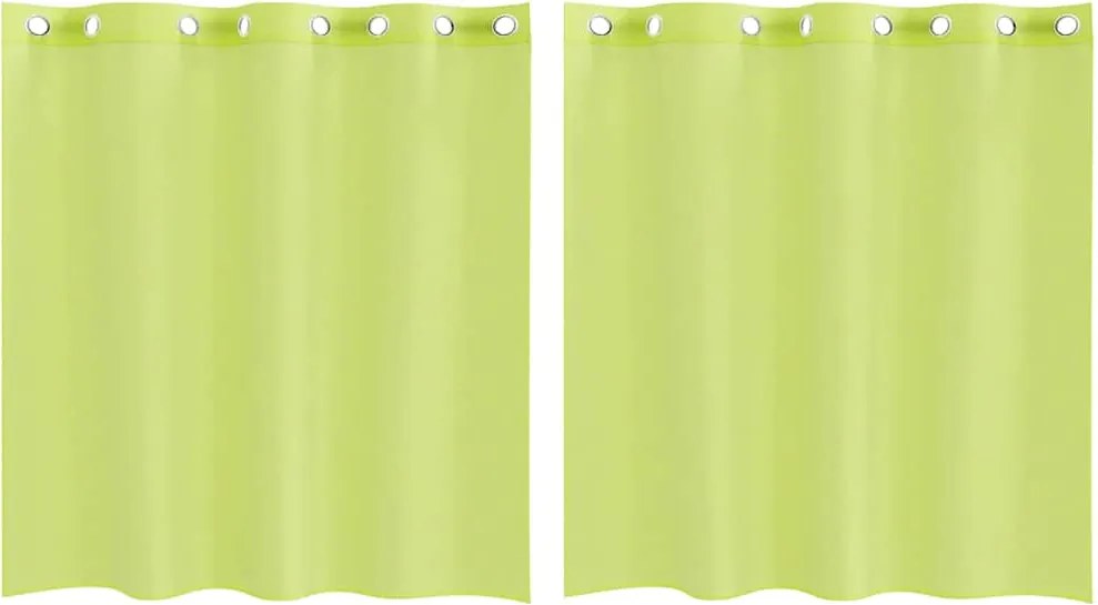vidaXL 2 db almazöld fátyolfüggönyök rojtokkal 140x140 cm