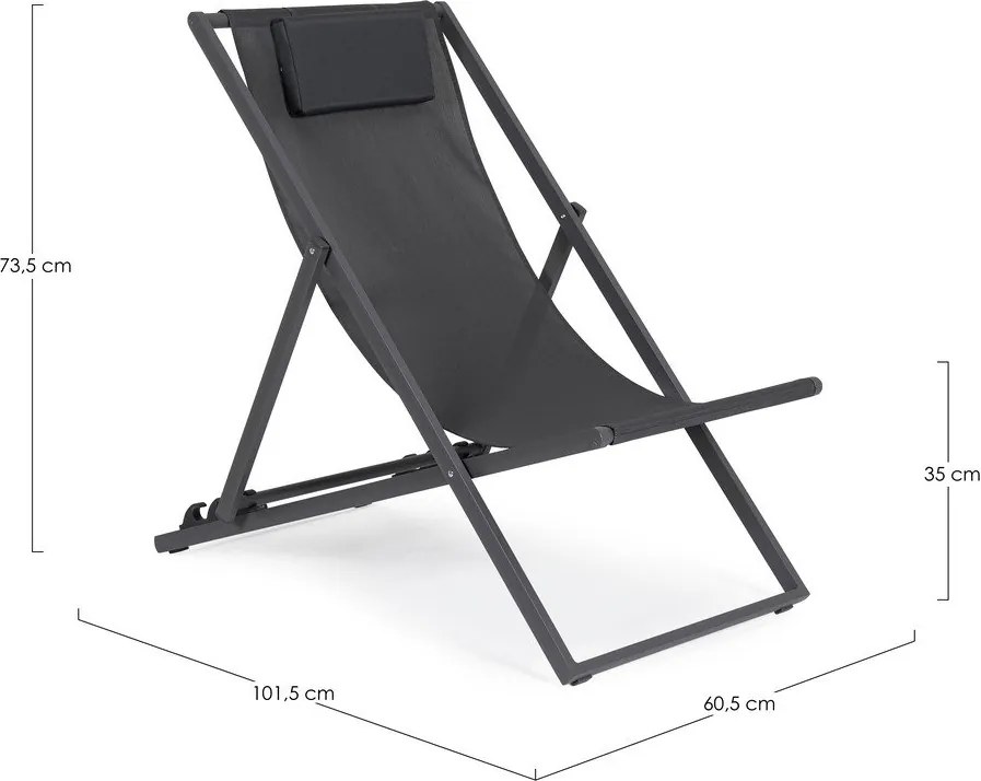 Antracitszürke fém kerti napozóágy Taylor – Bizzotto