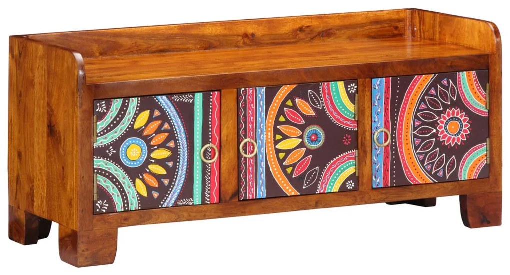 Cipőpad 90x35x40 cm Tömör Akácia