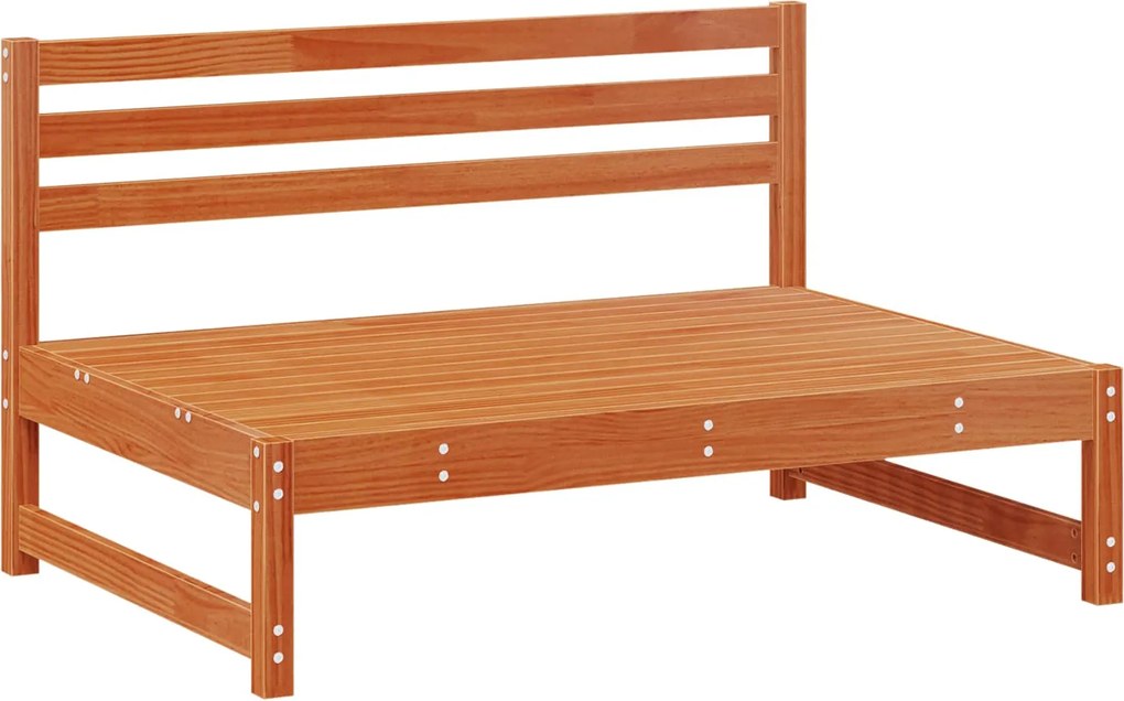 Kerti Középső Kanapé Tömör fenyő Viaszbarna 240 x 84 x 70 cm