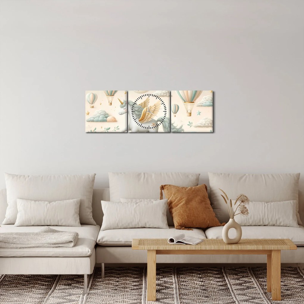 Kép - Boldog egyszarvú (órával) (90x30 cm)