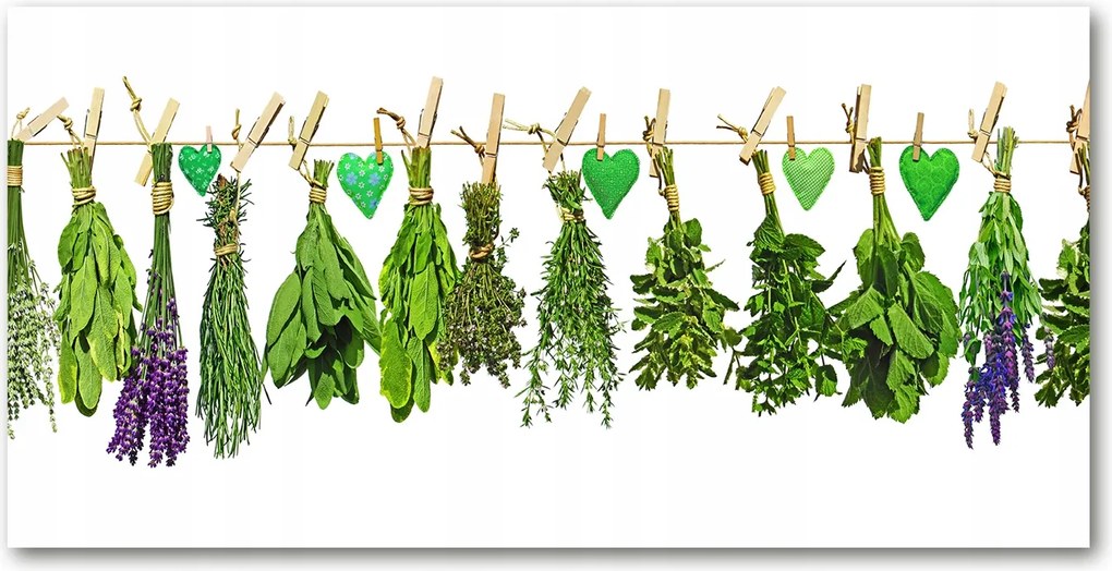 Fotó üvegkép Gyógynövények a zsinóron 140x70