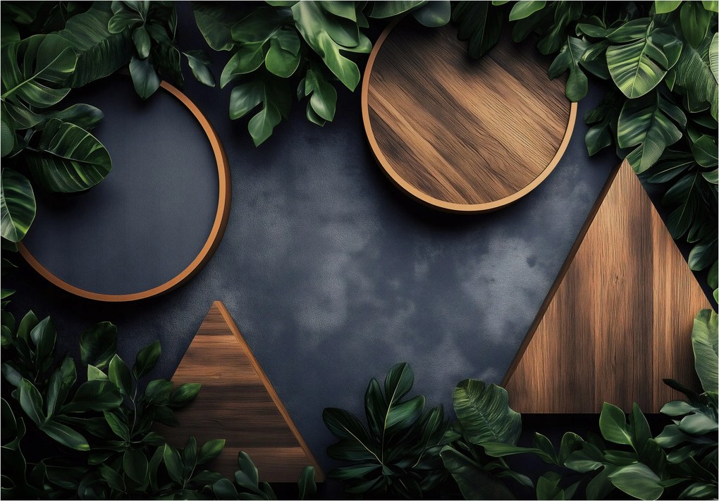 Fotótapéta Levelek geometriája arany zöld vinil absztrakt 368x254 +ragasztó