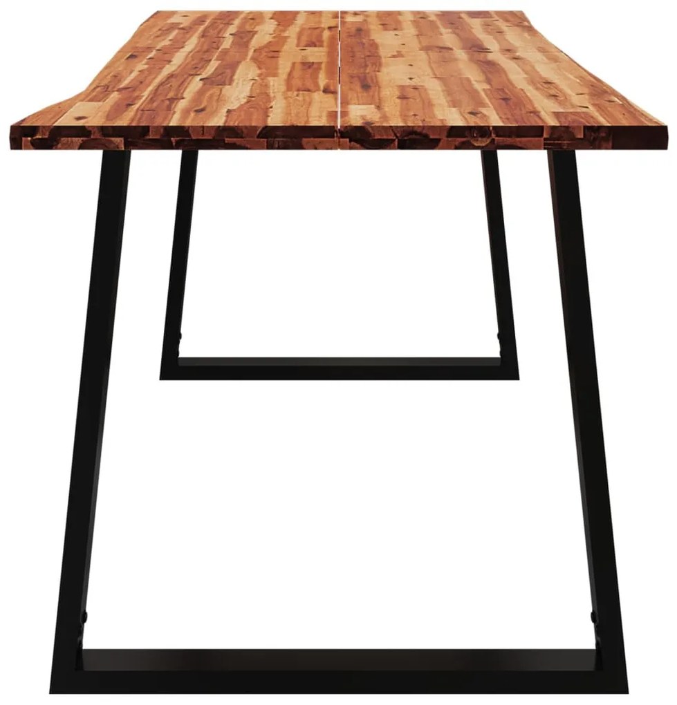 tömör akácfa étkezőasztal természetes éllel 160 x 80 x 75 cm