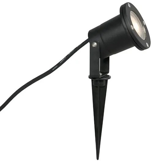 Modern okos fekete spotlámpa kábellel és dugóval 200 cm WiFi GU10 IP65-tel - Basic