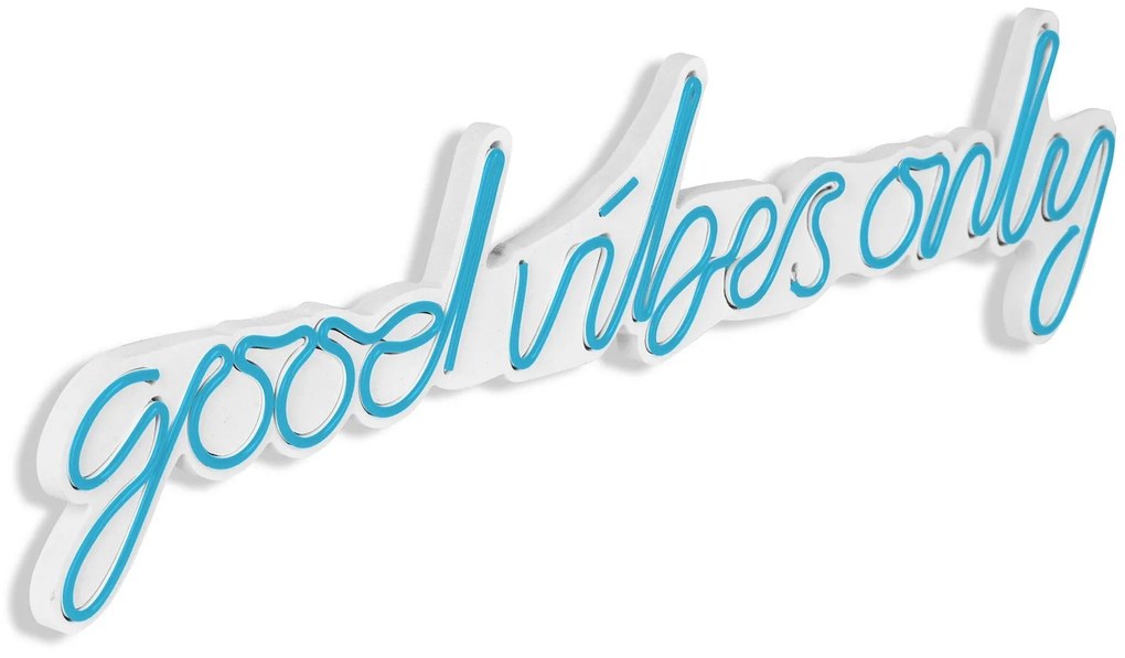 Műanyag LED-es fali dekoráció, Good Vibes Only - Blue