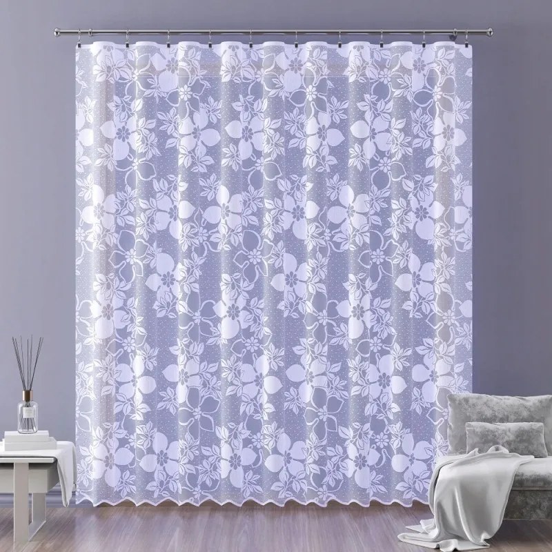 Jacquard függöny 180 cm magas Calama A145 fehér
