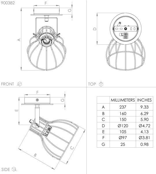 Eglo 900382 - Fali spotlámpa SAMBATELLO 1xE27/40W/230V