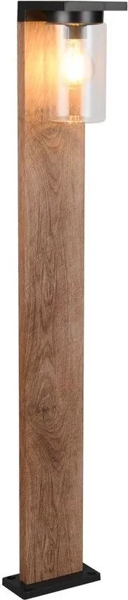 TRIO 411660135 ARDILA Modern Kültéri Állólámpa Sötét Fa, Világos Fa E27 IP44