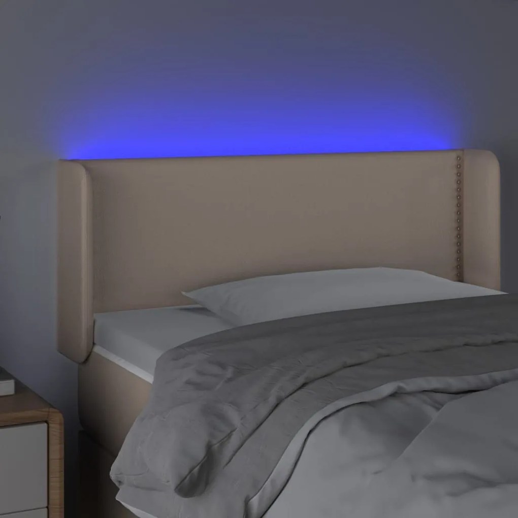 fekete műbőr LED-es fejtámla 83x16x78/88 cm
