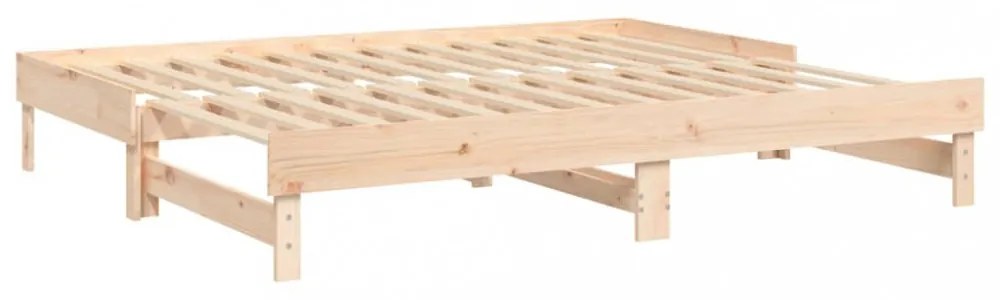 tömör fenyőfa kihúzható kanapéágy 2x(80x200) cm