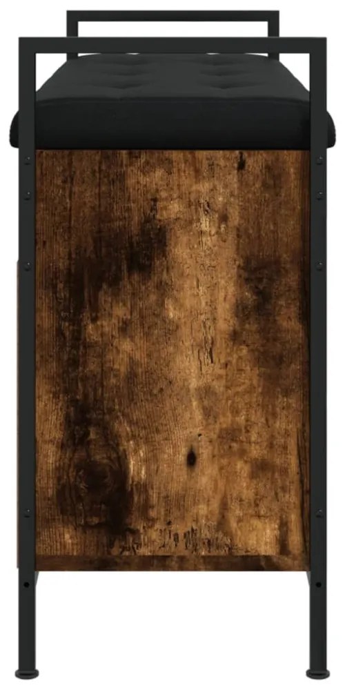 füstös tölgy színű szerelt fa cipőtároló pad 85,5 x 32 x 57,5cm