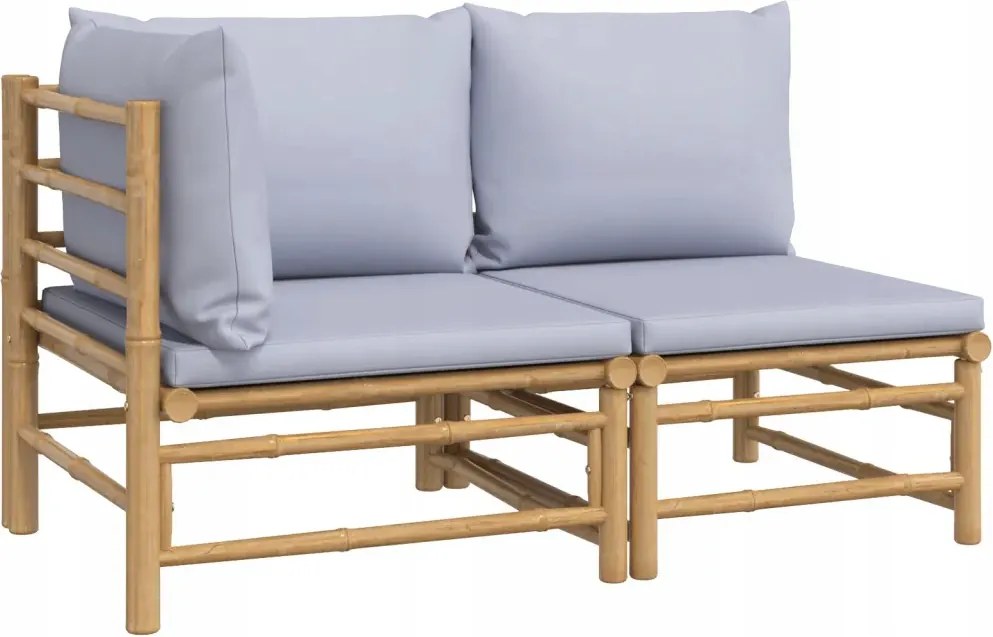 Bambusz Kerti Kanapé 2 modulos 125 x 69 x 65 párnákkal