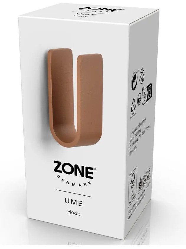 Terrakotta színű fali fém akasztó Ume – Zone