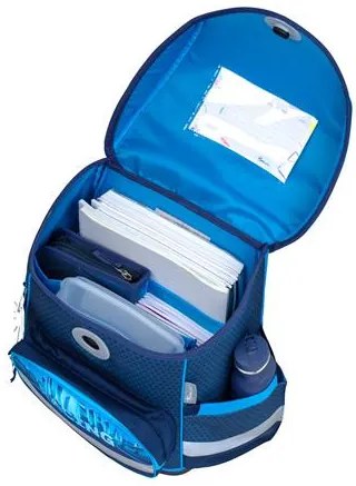 Iskolatáska, mágneszárral, BELMIL Compact Racing Blue Neon, versenyautó (BL40541AG12F)