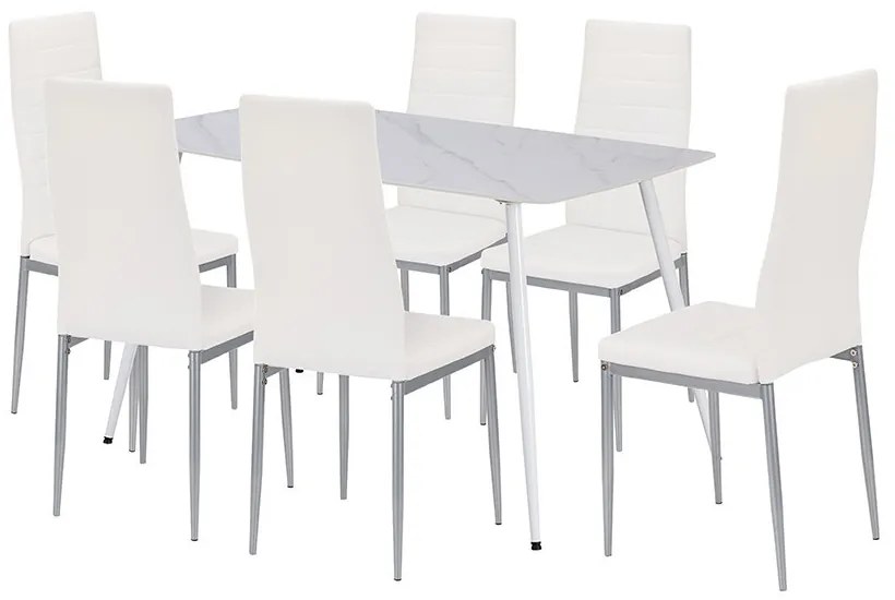 Renton 6+1 étkező garnitúra fehér-szürke
