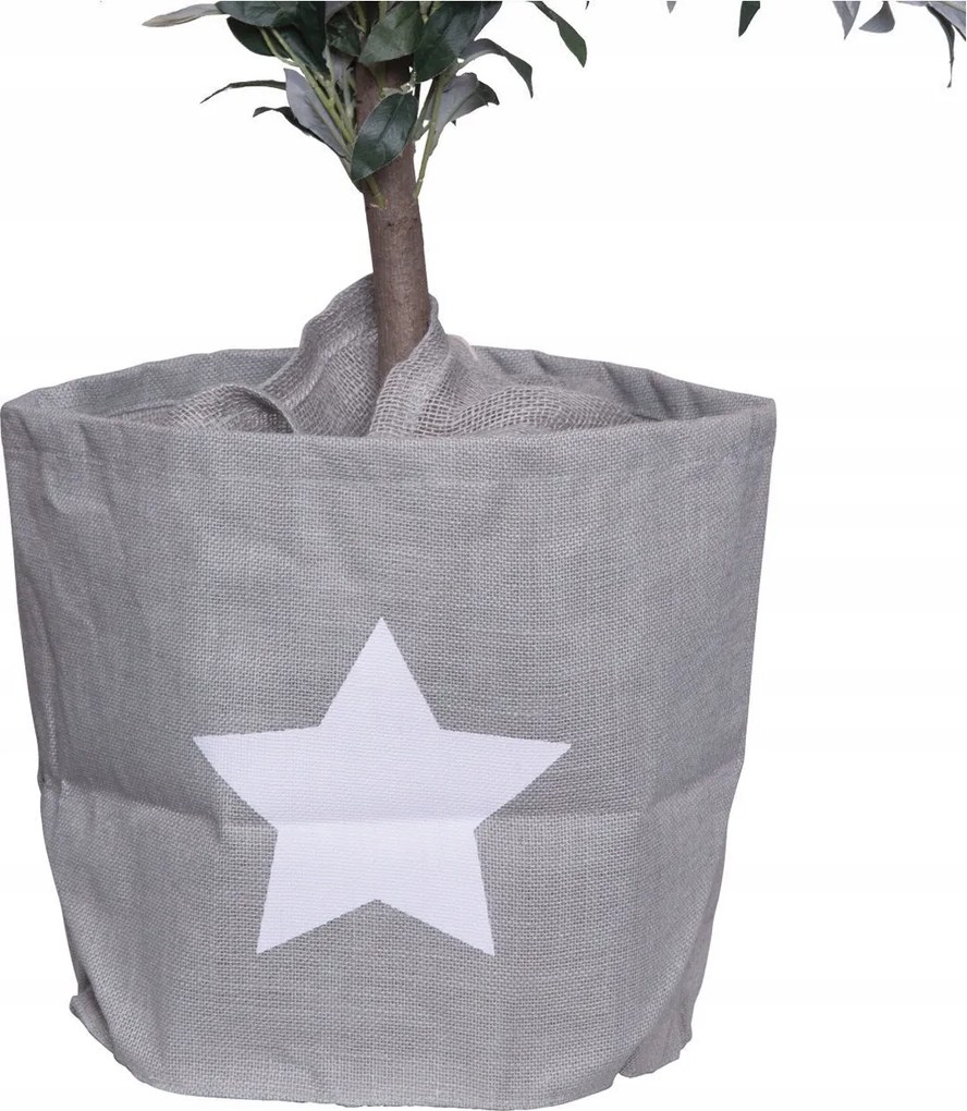 Juta virágtartó fedél Juta virágtartó csillag mintával 22,5x⌀27,5cm szürke