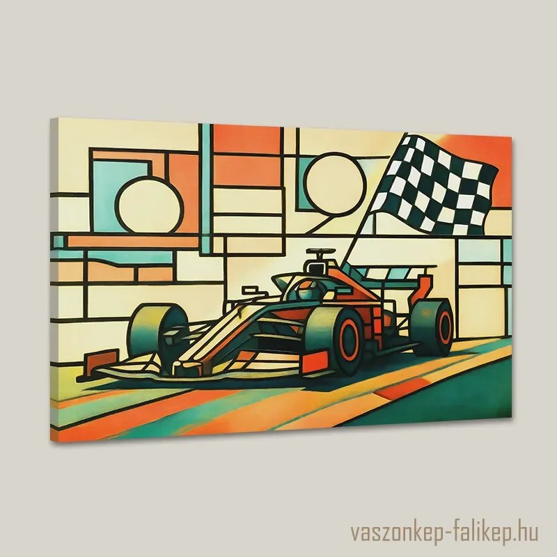 Absztrakt forma-1 kompozíció – Dinamika és stílus a falon 60x40 cm