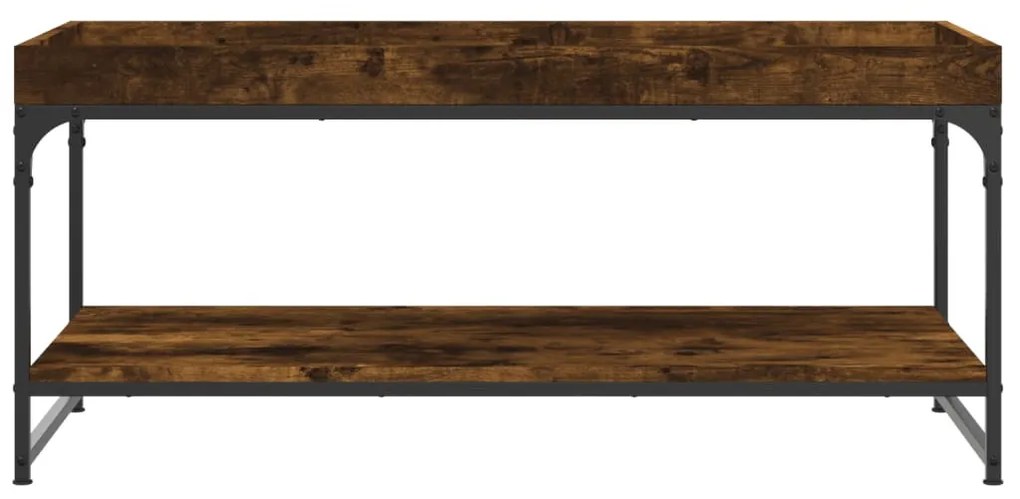 Füstös tölgy színű szerelt fa dohányzóasztal 100x49x45 cm