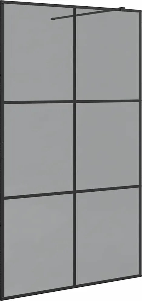 vidaXL Walk-in zuhanyfal Fekete 115 x 195 cm edzett üveg