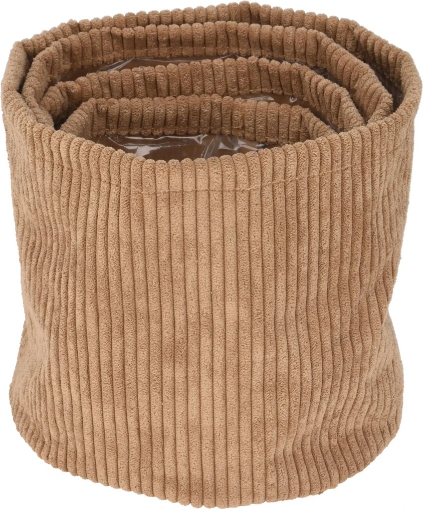 Textil virágcserép, 4 db-os szett, bézs