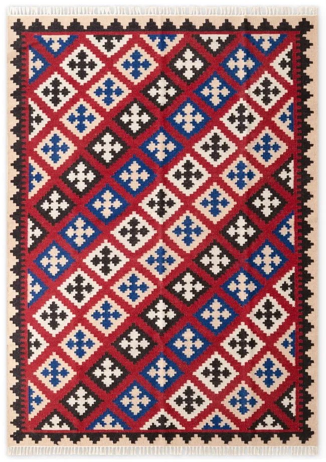 Piros kétoldalas kézi szövésű gyapjú szőnyeg 160x230 cm Kamal Rami – Nouristan