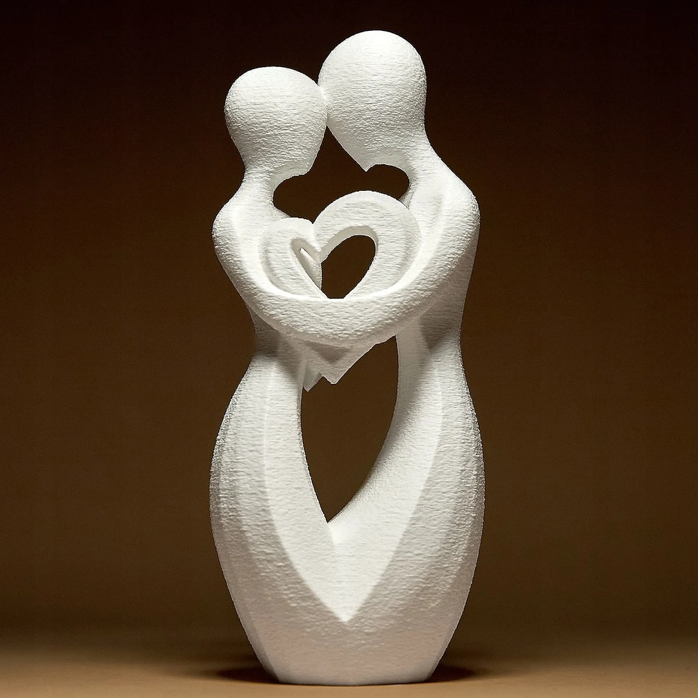 Szerelmes Pár Szív Dekoráció Figura Szobor 20 cm Ajándék