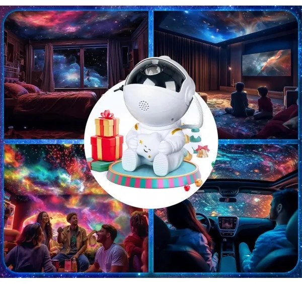 LED RGB projektor LED/5W/5V űrhajós + távirányító