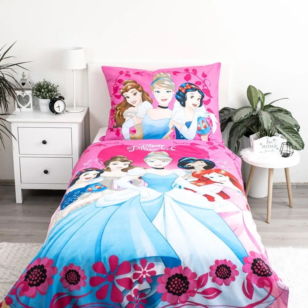 Egyszemélyes pamut gyerek ágyneműhuzat 140x200 cm Princezny "Heart" – Jerry Fabrics