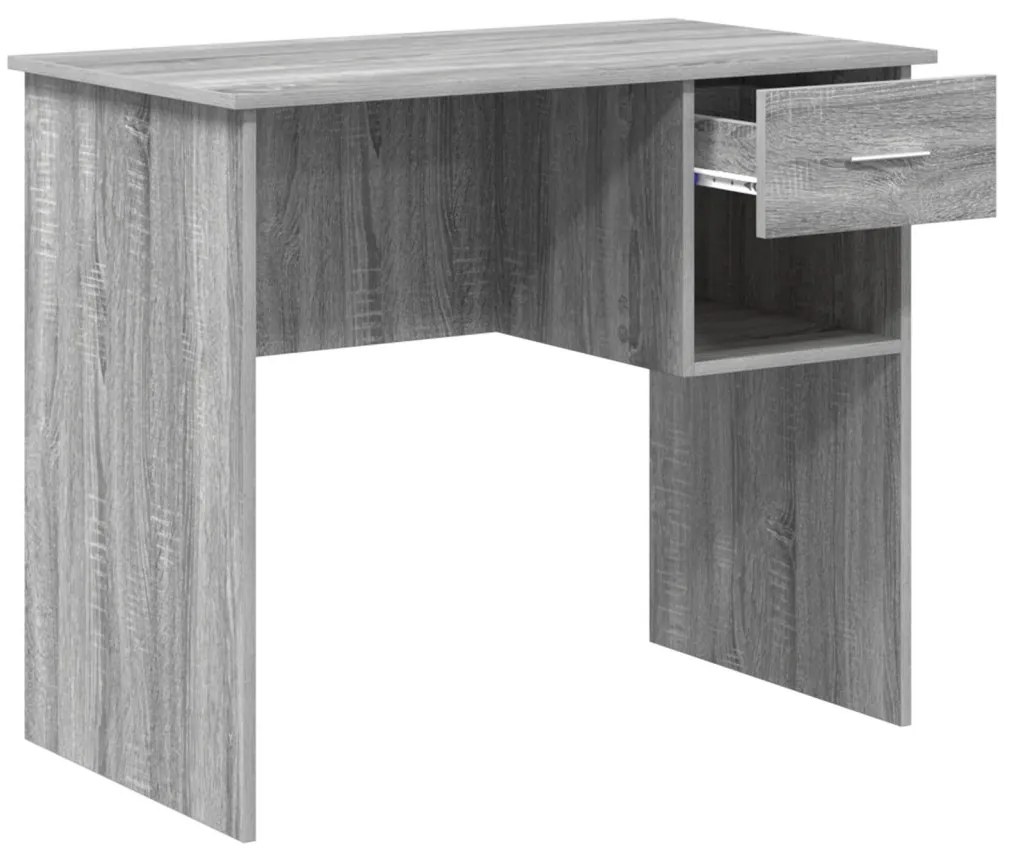 Asztal tárolóval Szürke Sonoma 90x49.5x75 cm Forgácslap