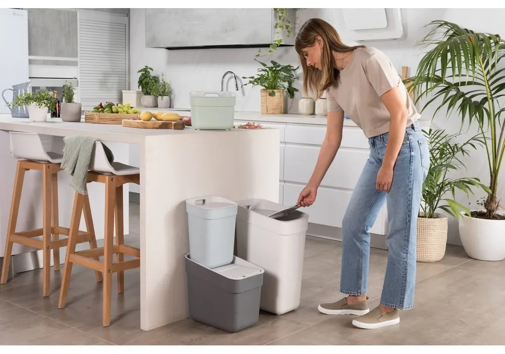 Világoskék újrahasznosított műanyag szelektív szemetes 30 l Ready To Collect – Curver