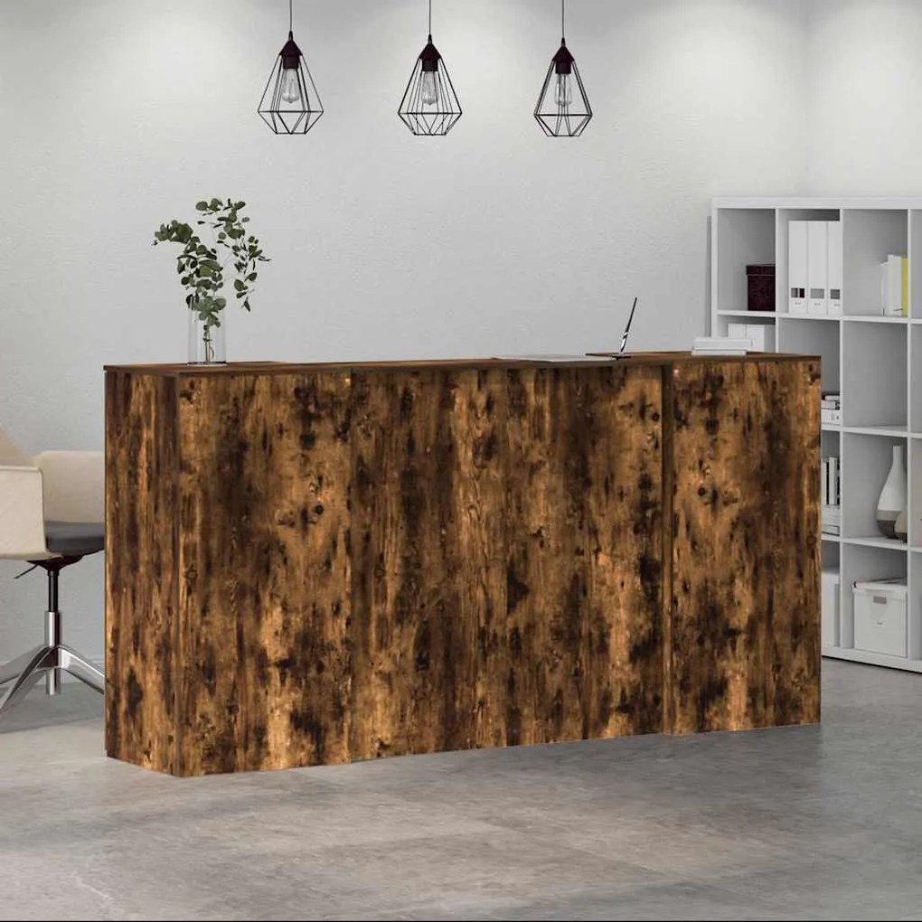 recepciós pult füstös tölgy 200x50x103,5 cm szerelt fa