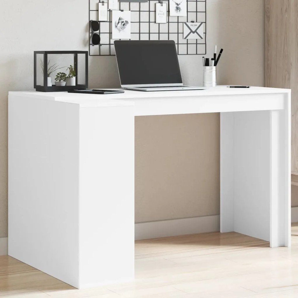 fehér szerelt fa irodai asztal 123,5 x 73,5 x 75 cm