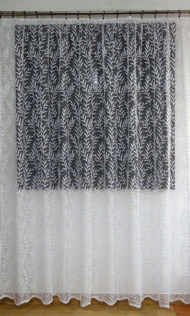 Mg Függöny 618/378 Fehér 200X250cm Kész Szalaggal M