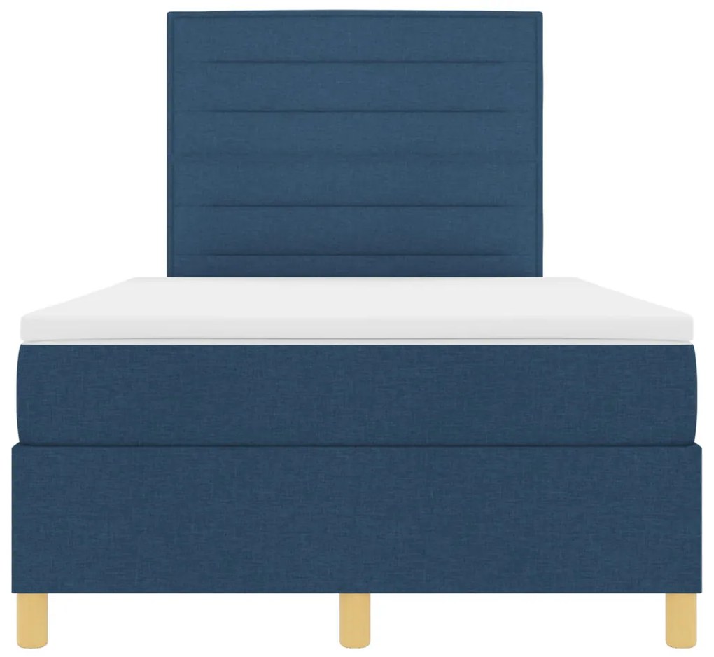 Box Spring Ágy Matrac & LED Kék 120x200 cm Szövet