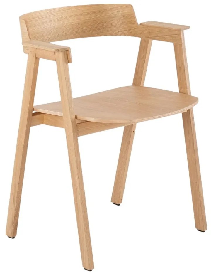 Natúr színű tölgyfa karfás étkezőszék Flip – Gazzda