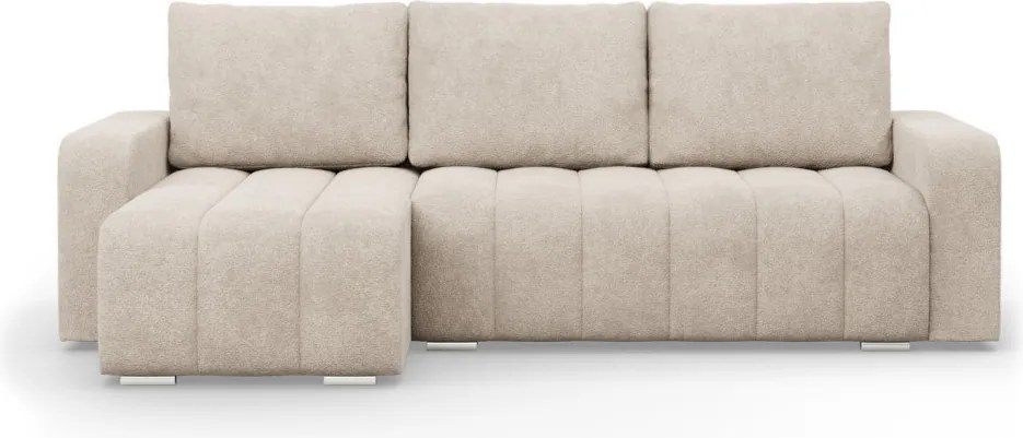 Modena sarokkanapé, szövet anyag, univerzális oldal, bézs