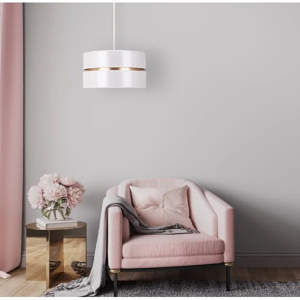 Duolla - Csillár zsinóron DUO 1xE27/15W/230V átm. 40 cm fehér/arany