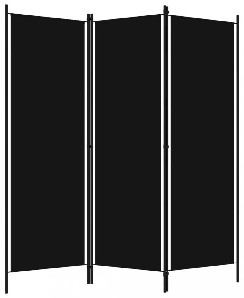 fekete 3 paneles paraván 150 x 180 cm