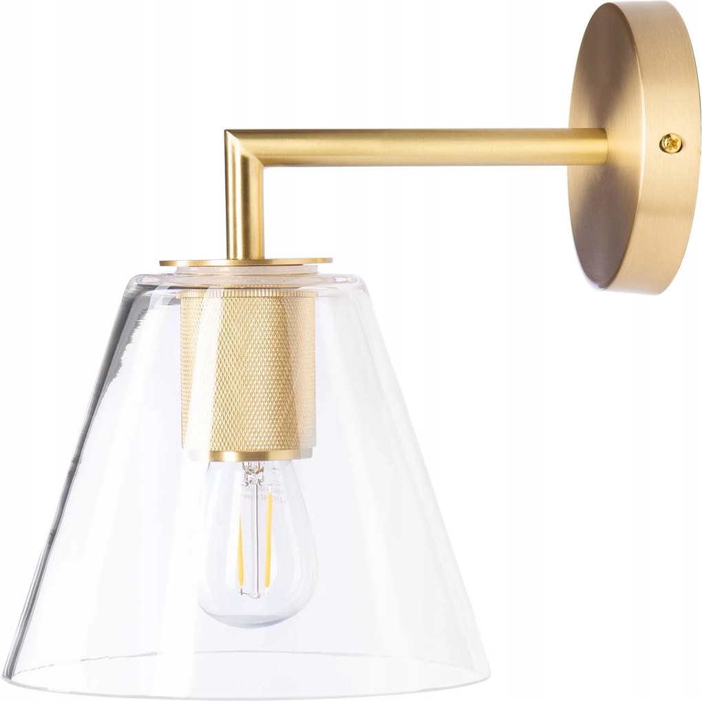 Üveg fali lámpa sárgaréz arany Madrid Premium