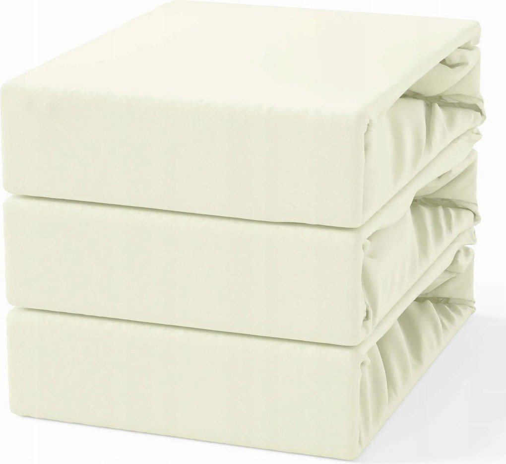 Gumis lepedő 200x220 Frotte Ecru