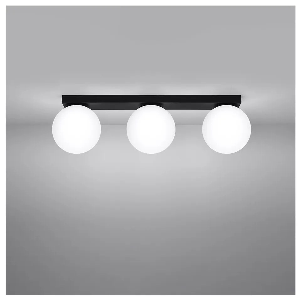 Fekete mennyezeti lámpa üveg búrával ø 12 cm Umerta – Sollux