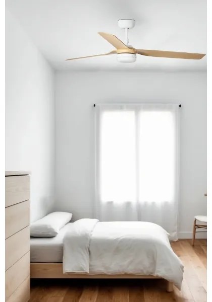 FARO 33816WT-20 - LED Dimmelhető ventilátor PUNT M LED/18W/230V barna/fehér átm. 132 cm WT + távirányító