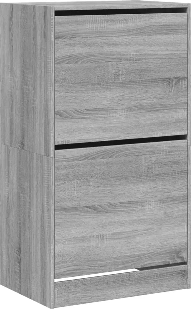 vidaXL szürke sonoma cipőszekrény 2 kihajtható fiókkal 60x42x108 cm